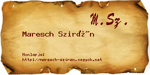 Maresch Szirén névjegykártya